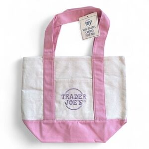 Trader Joe’s Mini Pastel Canvas Tote Bag – Pink